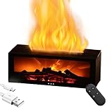 ミニ暖炉ディフューザー、エッセンシャルオイル用ミニ暖炉ディフューザー、リモコン付き炎アロマ加湿器ディフューザー、寝室ホームオフィス用 (Black)