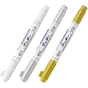 ゼブラ マッキー ペイントマーカー 極細・細字 白・金・銀 3本セット