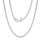 Amberta シルバー925 ダイアカット ポップコーン コリアナチェーン ネックレス 幅2.5mm 長さ 40~60 cm (45cm)