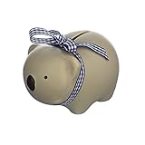 Baidecor CeramグレーBear Bowknot Money Box Piggy Bank