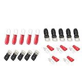 P Prettyia キャップ付き　銅管ターミナル　バッテリ溶接ケーブル ラグ　リング　クリンプ　20個