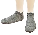 [ciel serein] リネン アンクルソックス 日本製 (L, チャコール)