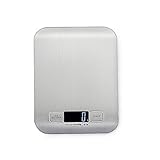 デジタルキッチンスケール 精密皿はかり 多機能クッキングスケール 超高精度電子はかり 計量範1gから5000g 保存しやすい (シルバー)