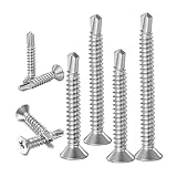 ドリルビス ステンレス 皿小ねじ M4.2 16mm 25mm 32mm 38mm 45mm 50mm ドリルビスセット 鉄板ビス 木ねじ ドリルネジ ナベ ビス シンワッシャー (4.2X19-90本入り)