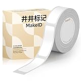MakeID S1 proラベルライターテープ白色【純正】幅12㎜長さ7mロールあたり210枚白地に黒文字（白色）