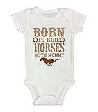 キュートWestern Onesies " Born to Ride Horses " - Royaltee動物ブティックシャツ カラー: ホワイト
