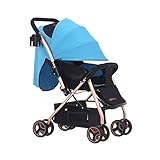 (newjp) ベビーカー 両対面ベビーカー 軽量ハイシート 折り畳み簡単 フルカバー日よけ UVカット 通気メッシュ窓付き 快適乗り心地 1ヶ月~36ヶ月頃対象 (ブルー)