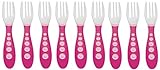 Gerber Stainless Steel Tip Kiddy Cutlery Forks, Pink, by NUK