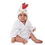 Hooyi ベビー白コックバスローブ漫画ガールフード温泉ローブ (白, 0-12 month)