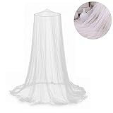 FantasyRe 蚊帳 天蓋カーテン モスキートネット 白い お姫様 気分 円柱形 快適な安眠へ 取り付け簡単 防虫防蚊