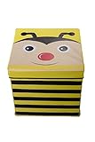 Kid's Yellow and Black Bumble Bee Storage Box and Toy Organizer with Lid [並行輸入品]