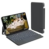 iPad 10世代/11世代 A16用 キーボード付きケース Rucceko 一体型 磁気吸着 大きい高精度タッチパッド付き JIS日本語配列 bluetooth 5.3 キーボード ワイヤレス 2台のiOSデバイス切り替え可能 省エネ オートスリープ ブルートゥース keyboard マルチタッチ ロック可能 アイパッド タブレット 超薄型 グレー