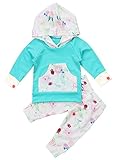 ベビー女の子長袖花パーカートップとパンツOutfit withカンガルーポケット US サイズ: L カラー: ブルー