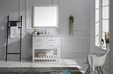 Virtu USA ms-2236-wmsq-wh Transitional 36-inch Singleシンク浴室洗面化粧台セット、ホワイト