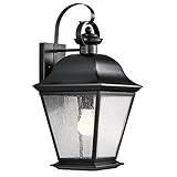 9709BK Mount Vernon 1-Light 20-Inch Outdoor Wall Lantern, Black Finish with Clear Seedy Glass [並行輸入品