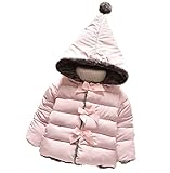 （マソンナーニ）Masonanic　キッズ ダウンジャケット ベビー服　 コート アウター 厚手 中綿　女児　女の子 子供服 　蝶結び 秋冬春 ブルゾン フィート付き (100CM, ピンク)