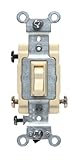 Leviton 54503-2I 15 Amp, 120/277 Volt, Toggle Framed 3-Way AC Quiet Switch, Commercial Grade, Ground