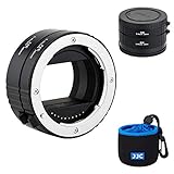 JJC 接写リング マクロ撮影 デジタル接写リングセット エクステンションチューブ Sony E マウント用 ZV-E10 II A9III A7C R A7C II A6700 ZV-E1 FX30 A7RV A7RIV A7RIII A7RII A7IV A7III A7SIII A7SII A6100 A6400 対応 10mm+16mmセット ボディキャップとリアレンズキャップ 付属