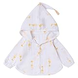 MYDABABY キッズ 日焼け止め 子供 ガーゼ 冷房対策 エアコン 室内 長袖 好評 軽量 薄手 安心な綿100% (キリン柄 100)