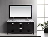 Design Element London 72" Double Sink Vanity Set in Espresso Finish [並行輸入品]