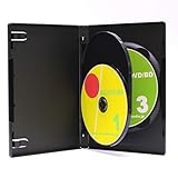 オーバルマルチメディア DVDケース 割れにくいPP素材 15mm厚3枚収納DVDトールケース ブラック3個セット ブルーレイケースとしても適します