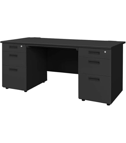 Amazon.co.jp: カリモク 書斎机・書斎デスク/両袖デスク 幅1650mm