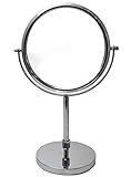 JustNile Double-sided 360 Swivel Vanity Makeup Bathroom Mirror with 3x Magnification on an Extendabl
