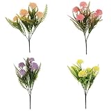 SM SunniMix 4本　美しい　現実的　人工　5頭の花　花束　家　装飾