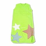 Baby Boum Superstar design cotton based terry Sleeping Bag 1 tog (Lime Green, 0-9 months) by Little 