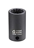 Sunex 316MZRD 3/8-Inch Drive 16mm 12-Point Semi-Deep Impact Socket [並行輸入品]