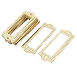 uxcell オフィス　引き出しキャビネット ラベル プル ホルダー フレーム ゴールド トーン 20個セット 83mmx30mm