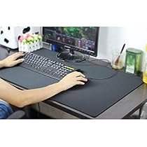 Amazon.co.jp: ノーブランド品 レザー調デスクマット (ブラック 