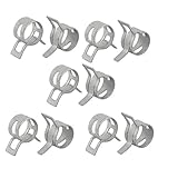 uxcell ホースクランプ スプリングクランプ エアチューブクリップ　燃料ホースパイプ用 ばねバンド式 低圧 ホワイト 11mm外径 10個入り