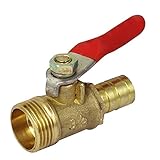 uxcell　ボールバルブ　レバーハンドル　遮断　コントロール　10mmバーブホース - 3/8 BSPおねじ