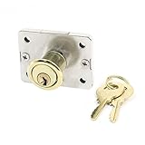 uxcell ロック　錠 2鍵付き 引き出し錠　引き出しロック　代替品　長方形　金属　ベース　セキュリティ　ドア　デッド　ボルト　2キー