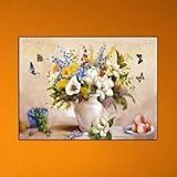 Flower Vase Butterfly Unframed DIY Paint By Numbers Oil Painting Home Wall Decor