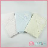 【ER2735S】アフガン/パイルキルトアフガン/おくるみ日本製（アニマル刺繍入り） (青)