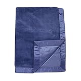 Lambs & Ivy Signature Oversized Minky Stroller Blanket, Navy