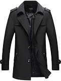 (モダンミス)Mordenmiss 春 コート メンズ ビジネス カジュアル アウター レインコート 上質 バーバリー ツイル トレンチコート メンズ 春服 秋 冬 防寒 コーデ coat ブラック