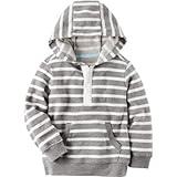 Carter's(カーターズ) ストライプフレンチテリーフード グレー アウターパーカー 5歳【並行輸入】