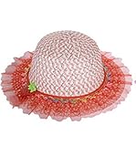 ベビー用ハット Hosam キャップ 帽子 麦わら 赤ちゃんヘット 3-8 歳の女の子にちょうど良い　田舎　海辺　夏休み　紫外線 UVカット 日よけ 日焼け止め (ピンクオレンジ)