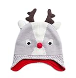暖かい帽子ニット帽子プラスベルベットの耳保護帽子グレートナカイ柄