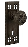 Nostalgic Warehouse Craftsman Plate with Keyhole Egg & Dart Knob Passage - 2.375 Oil-Rubbed Bronze [