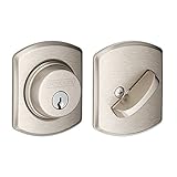 Schlage B60N GRW 619 Greenwich Single Cylinder Deadbolt, Satin Nickel [並行輸入品]
