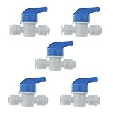GRALARA5個セット　1/4 インチ　OD　チューブボールバルブ　RO水用　ストレート　継手　接続