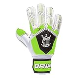 Goalkeeper Gloves Brine King Match 3X Soccer Goalie Glove Finger Save Protection Spines (Toxic 10) [