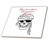 3droseラス・ビリントン・デザイン – May Contain rum- Pirate Skull with Eyeパッチデザイン – タイル 12-Inch-Ceramic ct_240989_