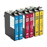エプソン(EPSON)用 互換 IC65 6本セット【3色(C/M/Y)×2セット】 ICC65 ICM65 ICY65 ICチップ付 互換インクカートリッジ PX-1200 PX-1600F 他対応