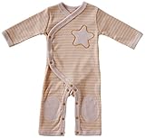 yuga☆ボーダー・ロンパース イエロー 60cm オーガニックコットン100% ベビー 服 男の子 女の子 兼用 出産祝い プレゼント 綿100%