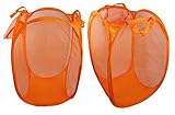 Pop Up HamperストレージExtra Largeのおもちゃ、おむつ、服洗濯籠バッグwith Carryハンドル、2パックオレンジ